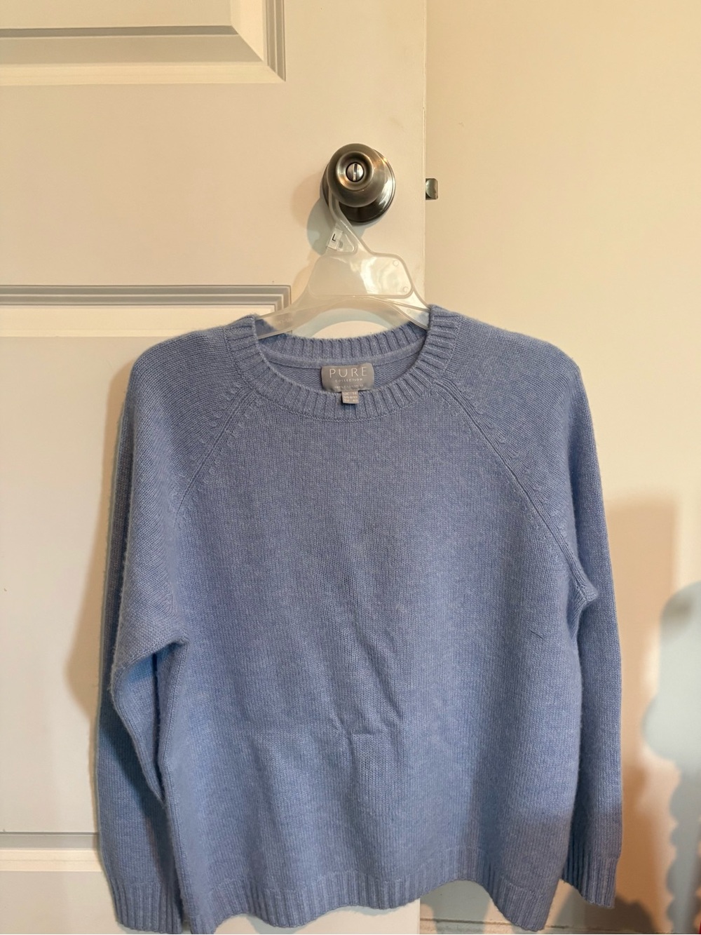 Pure Collection Cashmere Light Blue Crewneck Sweater - Women's